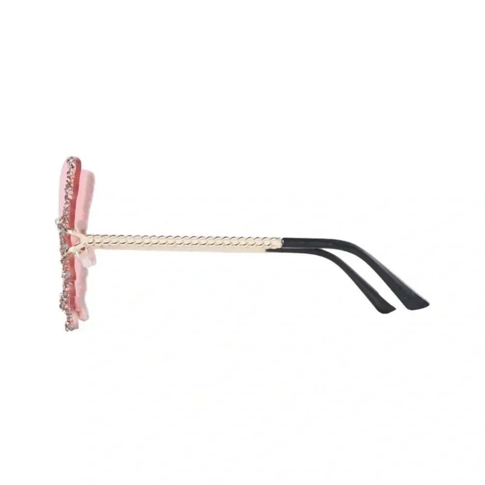 Pink Butterfly Crystal Sunglasses - Picture 5 of 7
